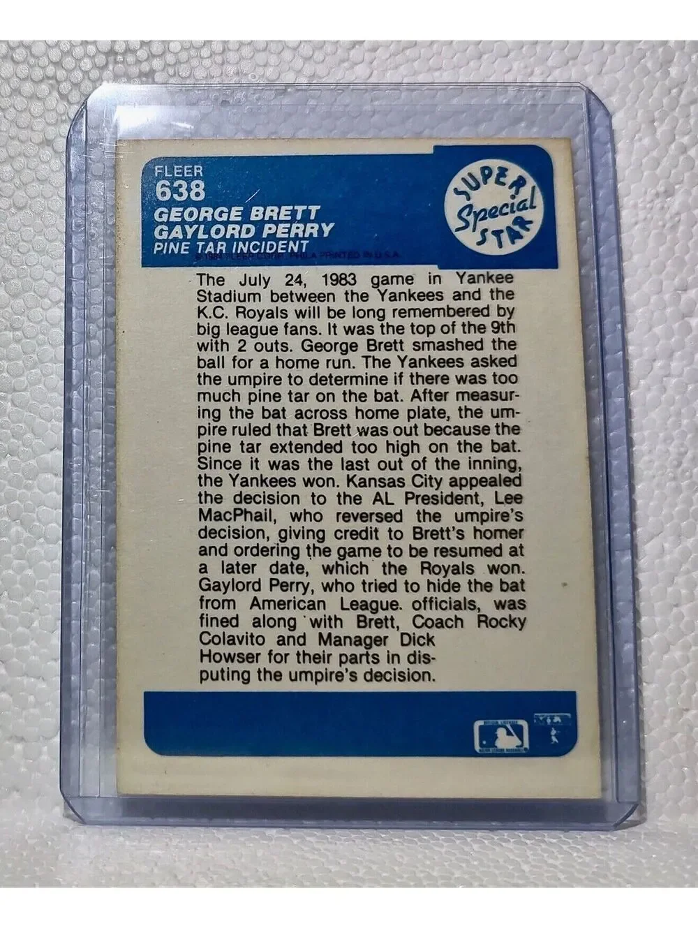 George Brett / Gaylord Perry 1983 Fleer MLB #638 Super Star Baseball Card Chiefs